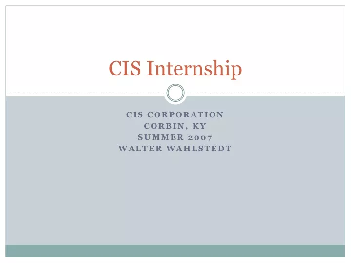 cis internship