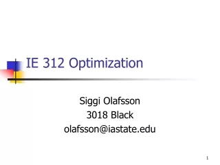 IE 312 Optimization