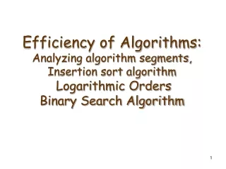 Computing an Order  of an Algorithm Segment