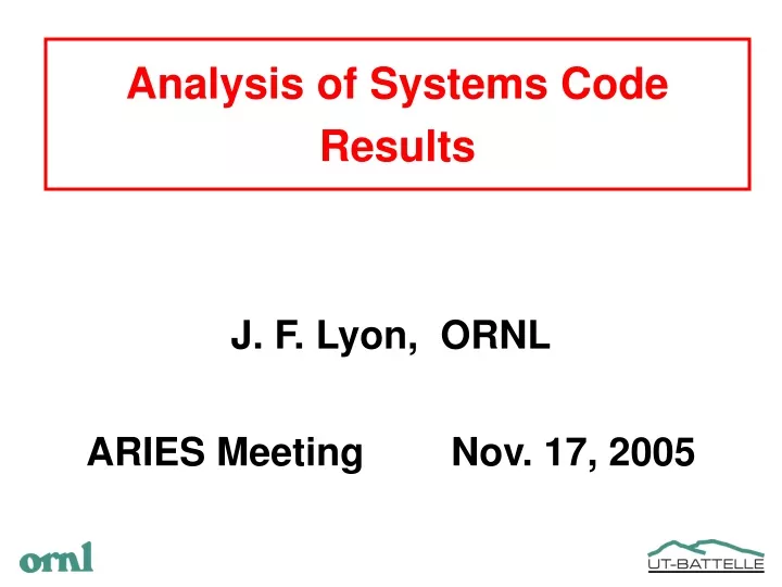 analysis of systems code results