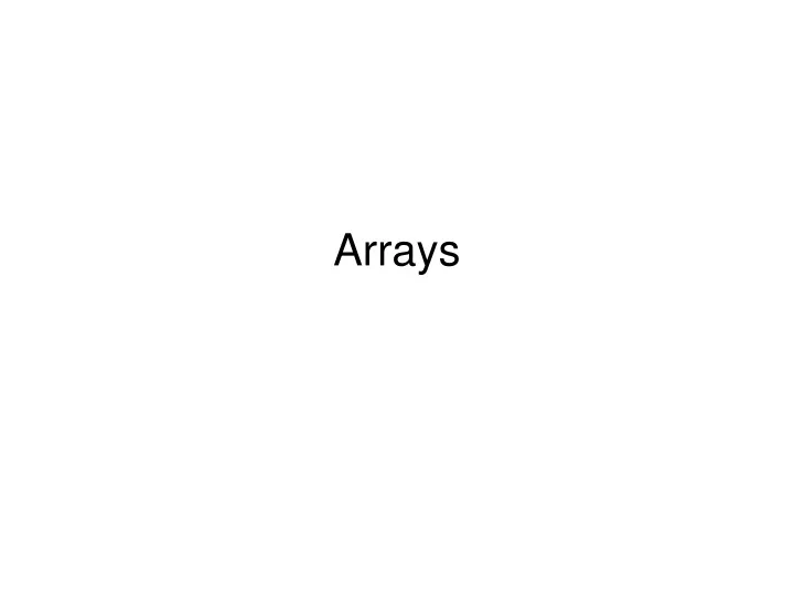 arrays