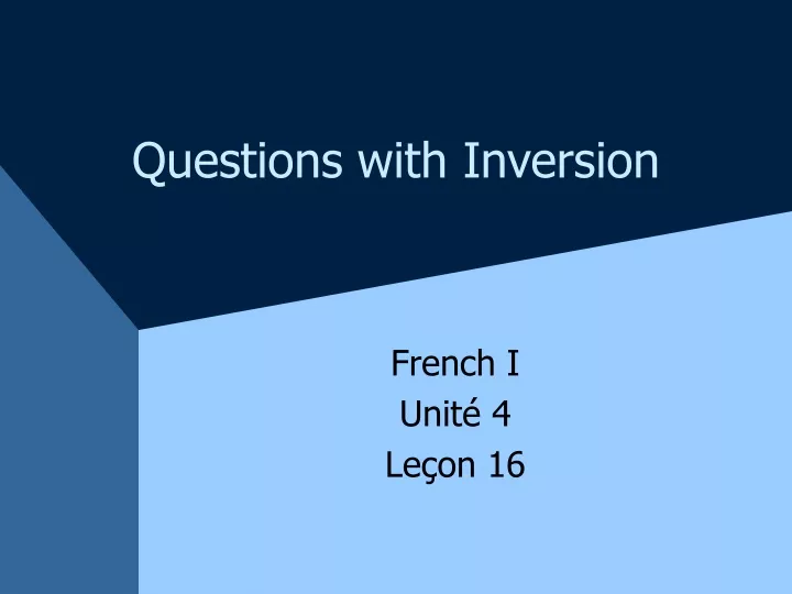 questions with inversion