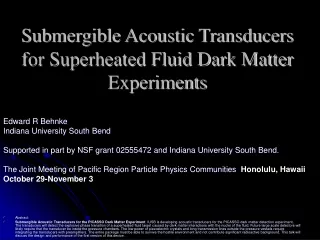 Submergible Acoustic Transducers for Superheated Fluid Dark Matter Experiments