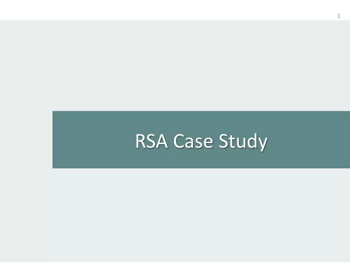 rsa case study