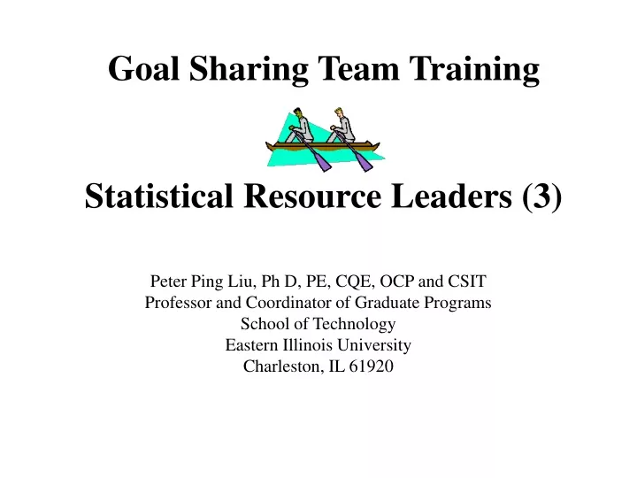 goal sharing team training statistical resource leaders 3