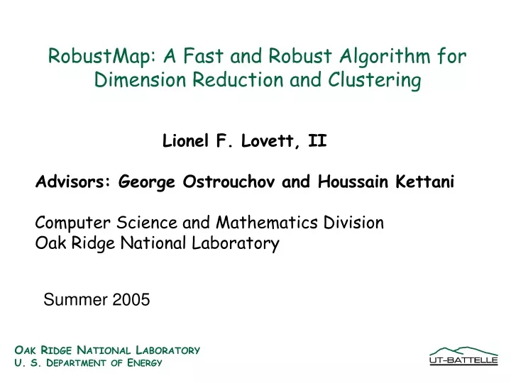 robustmap a fast and robust algorithm for dimension reduction and clustering