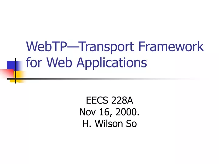 webtp transport framework for web applications