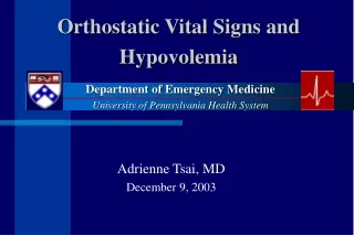 Orthostatic Vital Signs and Hypovolemia