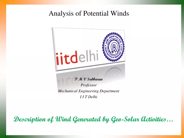 analysis of potential winds