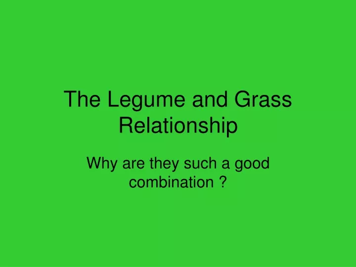 the legume and grass relationship