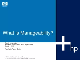 What is Manageability?