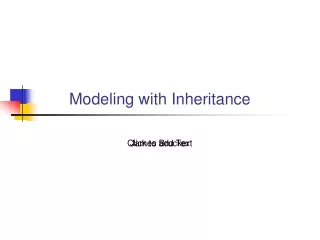 Modeling with Inheritance