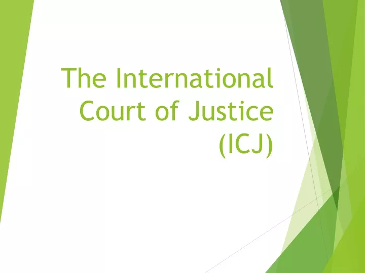 the international court of justice icj