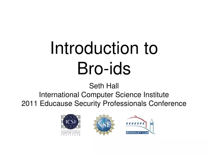introduction to bro ids