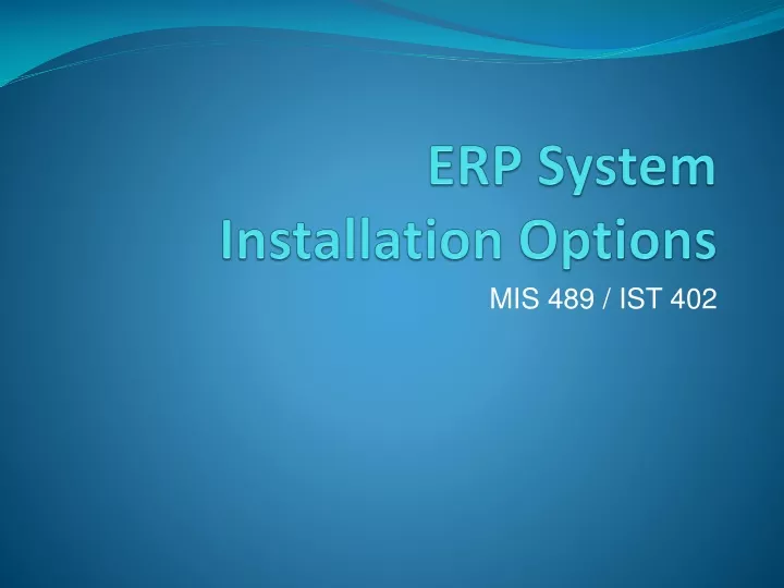 erp system installation options