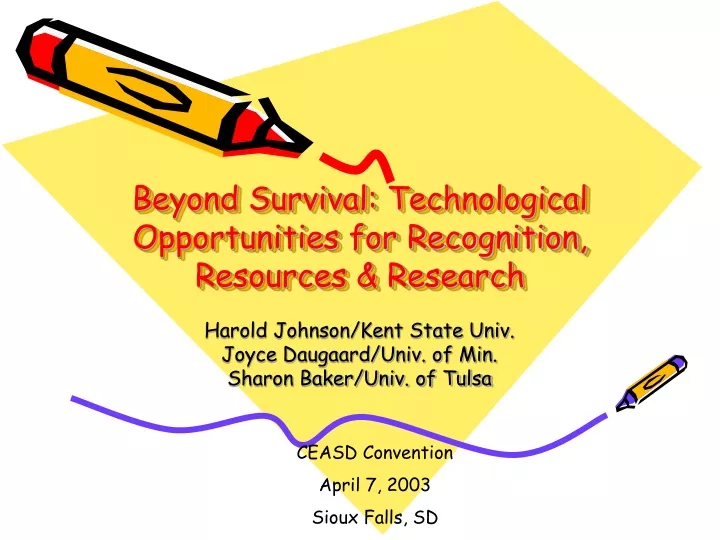 beyond survival technological opportunities for recognition resources research