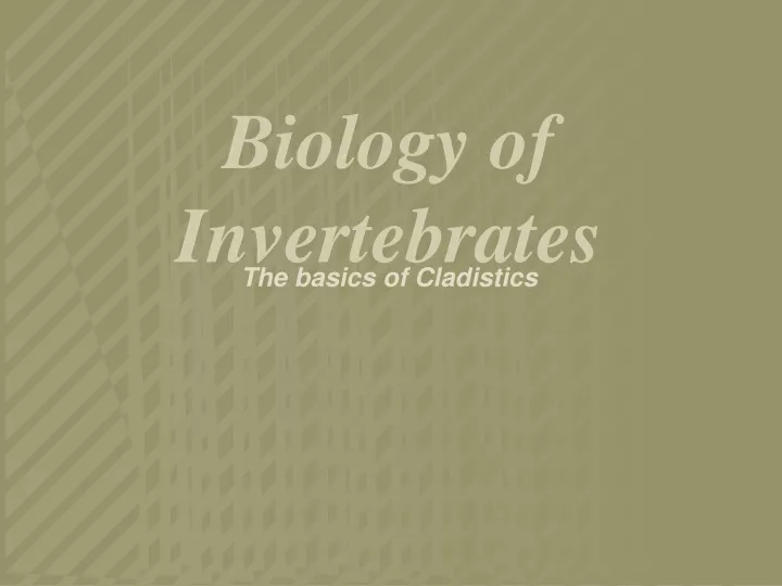 biology of invertebrates