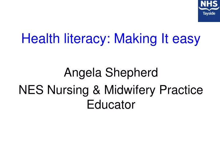 health literacy making it easy