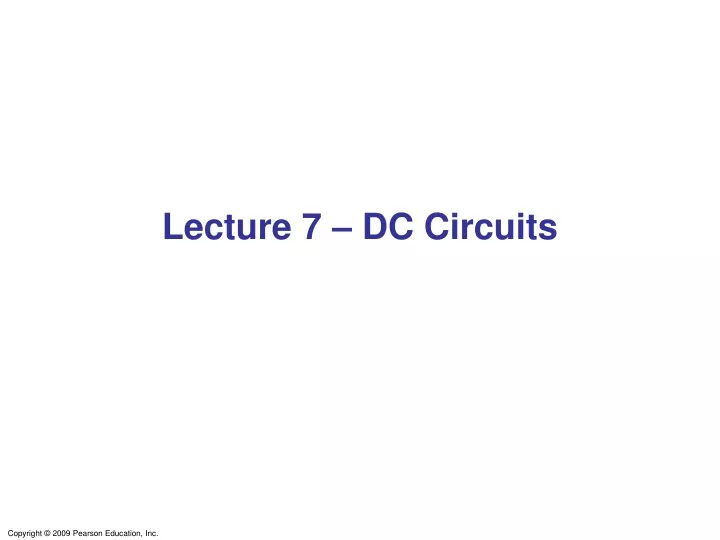 lecture 7 dc circuits
