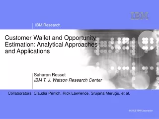 Customer Wallet and Opportunity Estimation: Analytical Approaches and Applications