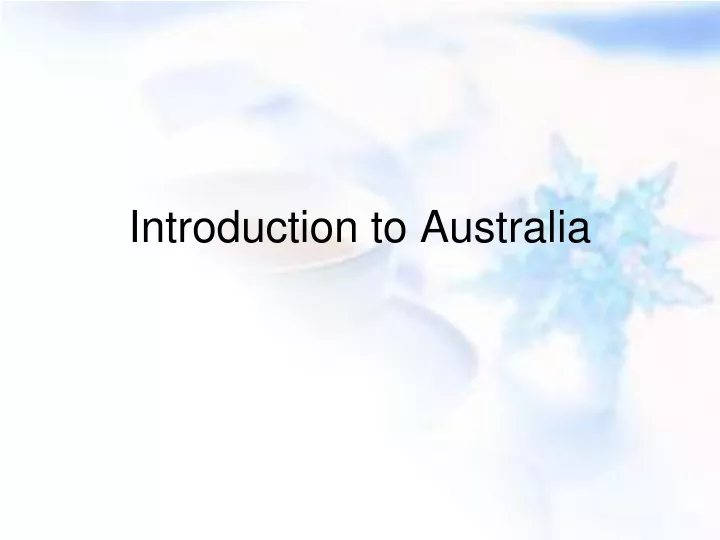 introduction to australia