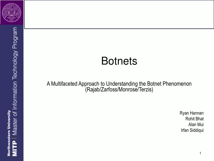 botnets a multifaceted approach to understanding