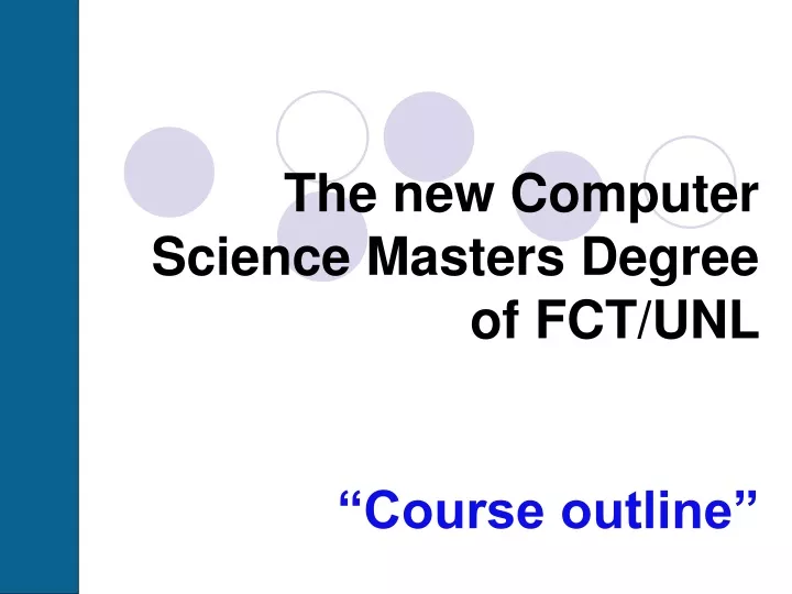 the new computer science masters degree of fct unl course outline