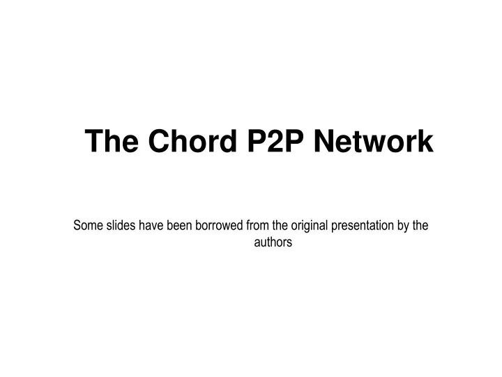 the chord p2p network
