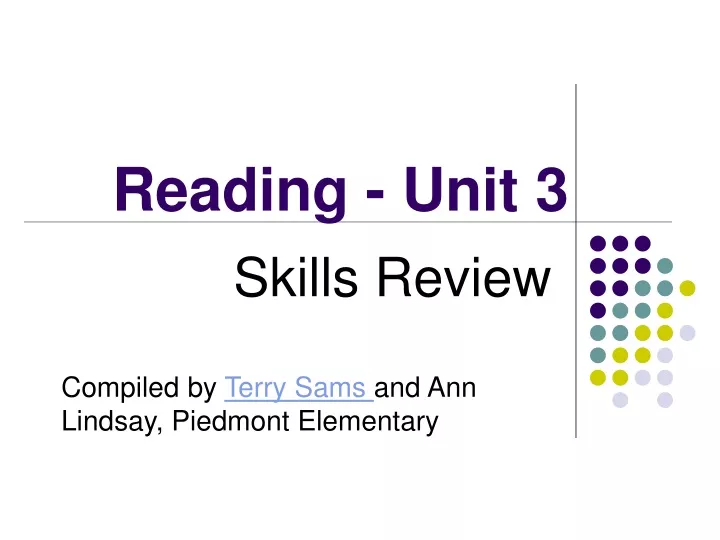 reading unit 3