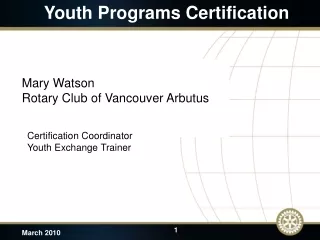 Youth Programs Certification
