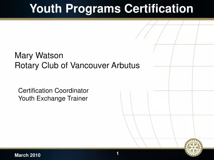 youth programs certification