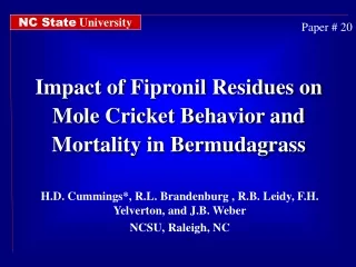 Impact of Fipronil Residues on Mole Cricket Behavior and Mortality in Bermudagrass