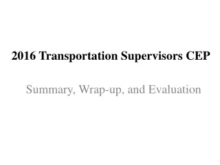 2016 Transportation Supervisors CEP