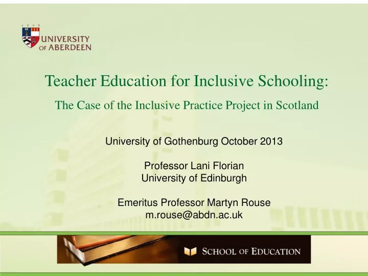 teacher education for inclusive schooling