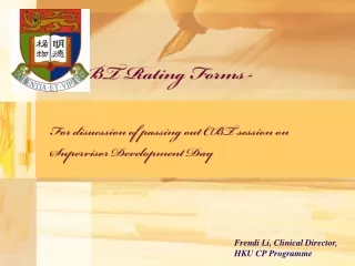 CBT Rating Forms  -  For disucssion of passing out CBT session on Supervisor Development Day