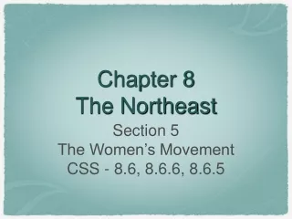 Chapter 8 The Northeast