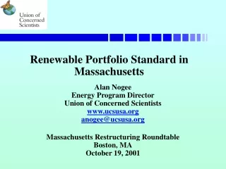 Renewable Portfolio Standard in Massachusetts