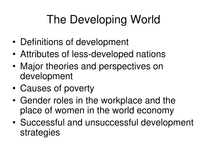 the developing world