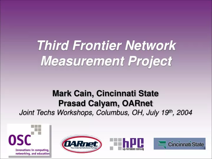 third frontier network measurement project mark