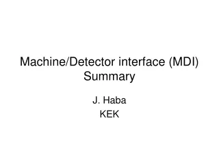 Machine/Detector interface (MDI) Summary
