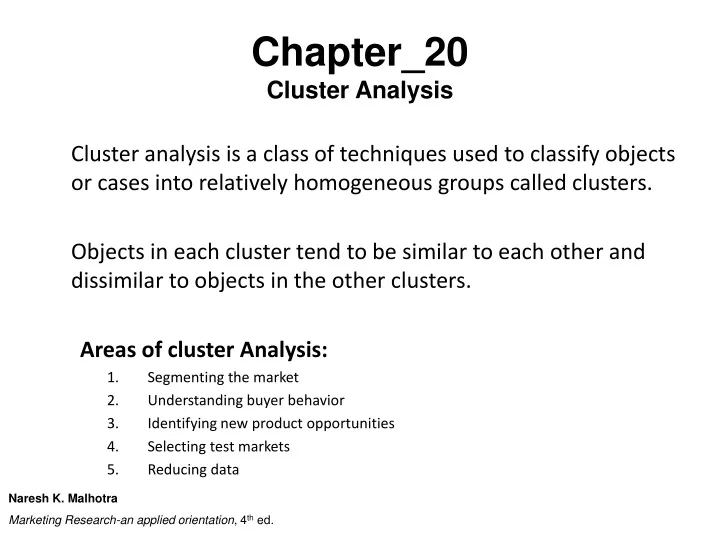chapter 20 cluster analysis