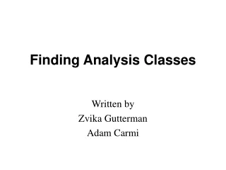 Finding Analysis Classes