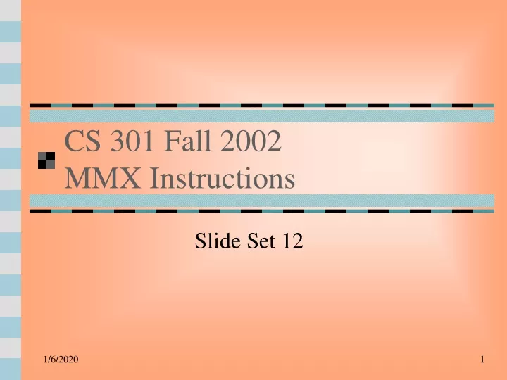 cs 301 fall 2002 mmx instructions