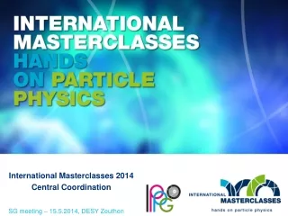 International Masterclasses 2014 Central Coordination SG meeting – 15.5.2014, DESY Zeuthen