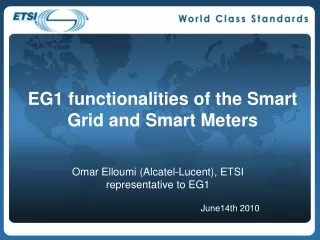 EG1 functionalities of the Smart Grid and Smart Meters