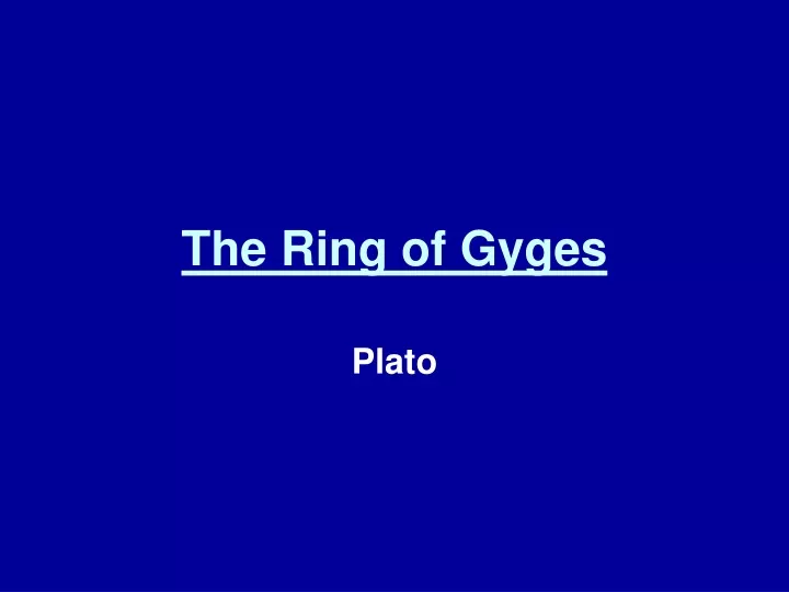 the ring of gyges