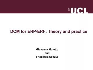 DCM for ERP/ERF:  theory and practice