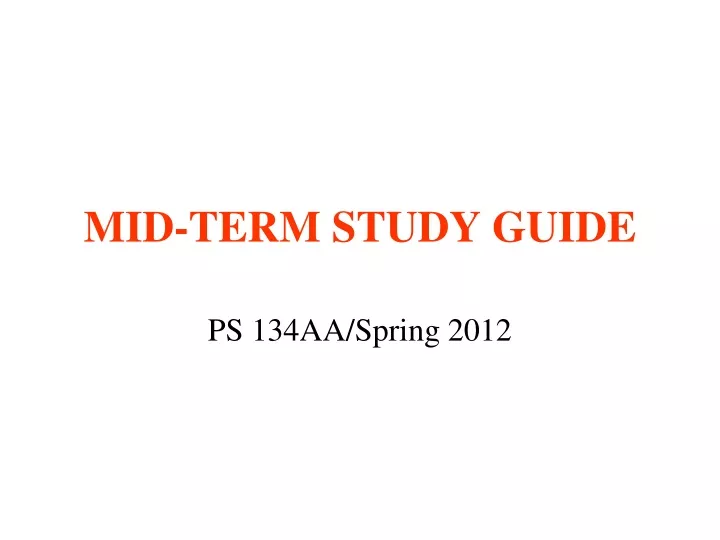 mid term study guide