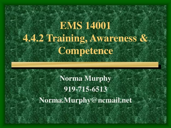 ems 14001 4 4 2 training awareness competence