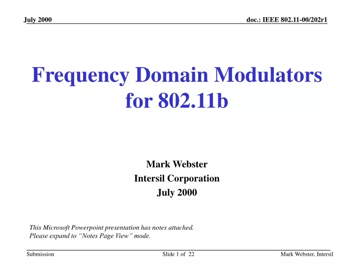 frequency domain modulators for 802 11b